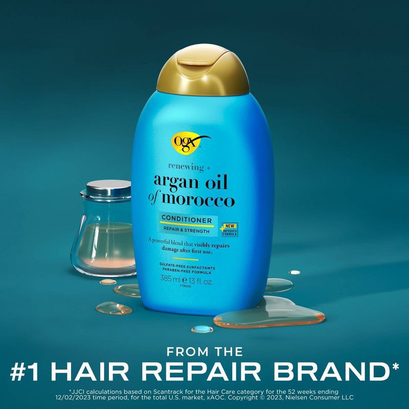 slide 4 of 9, OGX Renewing + Argan Oil of Morocco Hair Soften & Strengthen Conditioner - 13 fl oz, 13 fl oz