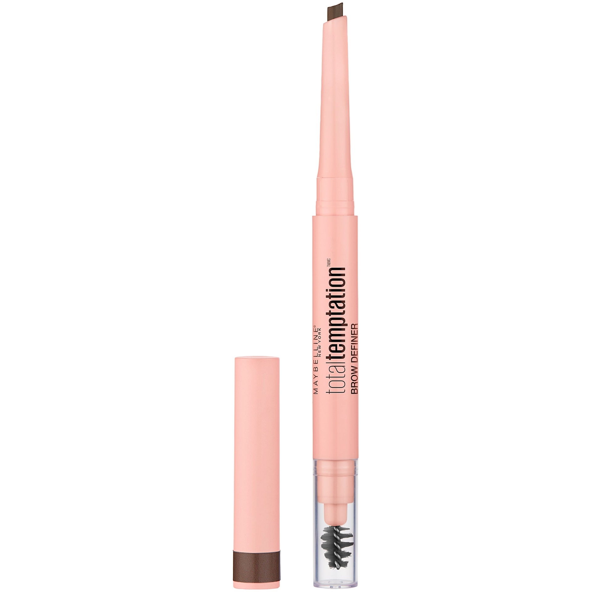 slide 1 of 6, Maybelline Total Temptation Eyebrow Definer Pencil Medium Brown, 0.005 oz