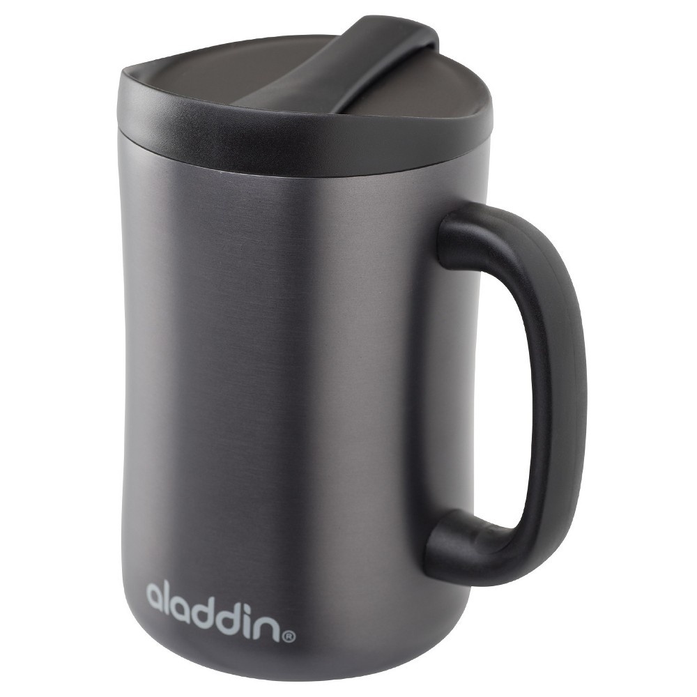 slide 2 of 3, Aladdin Portable Mug - Stainless Steel/Insulated - Black, 16 oz