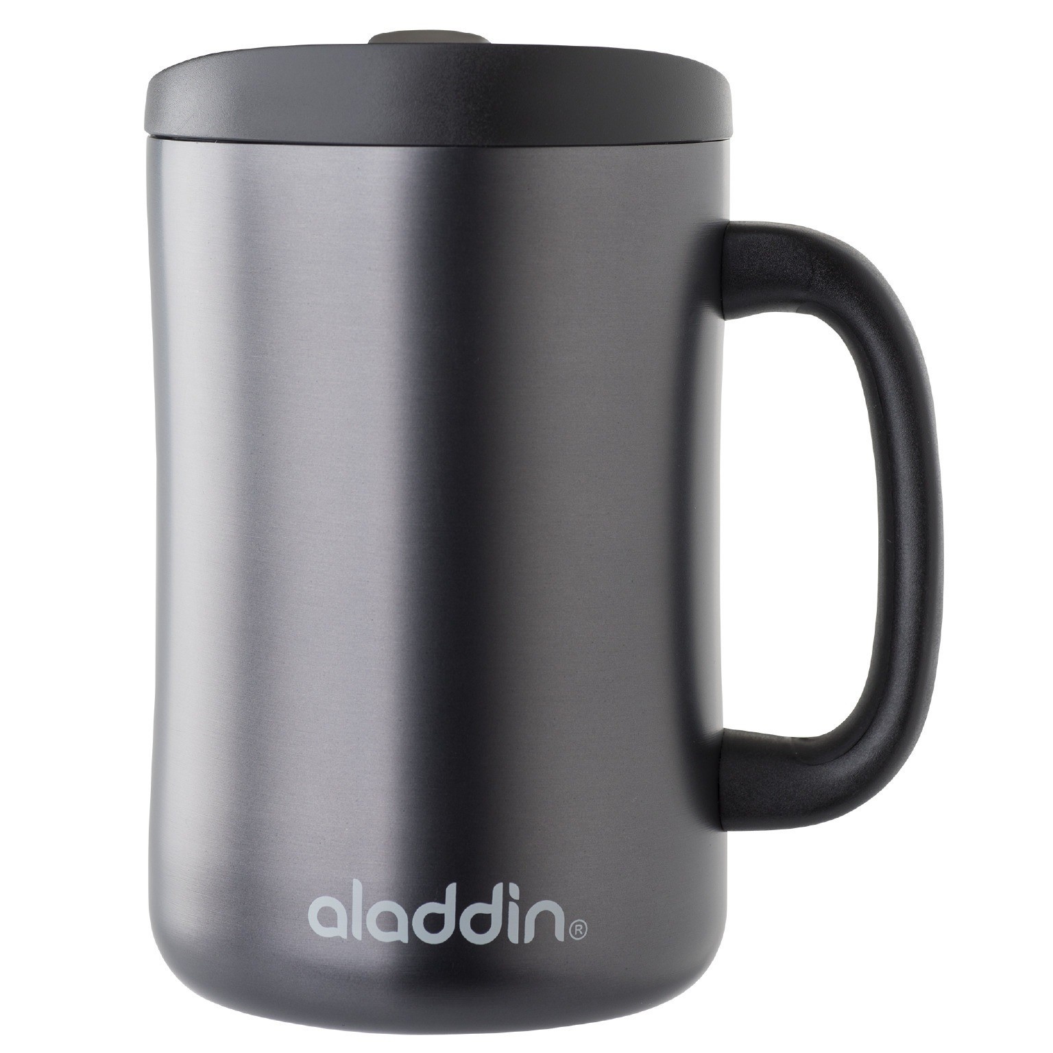 slide 1 of 3, Aladdin Portable Mug - Stainless Steel/Insulated - Black, 16 oz