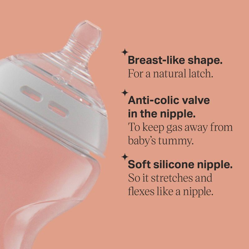 slide 4 of 5, Tommee Tippee Natural Start Slow-Flow Breast-Like Nipple Anti-Colic Baby Bottle - 5oz/3pk, 3 ct; 5 oz