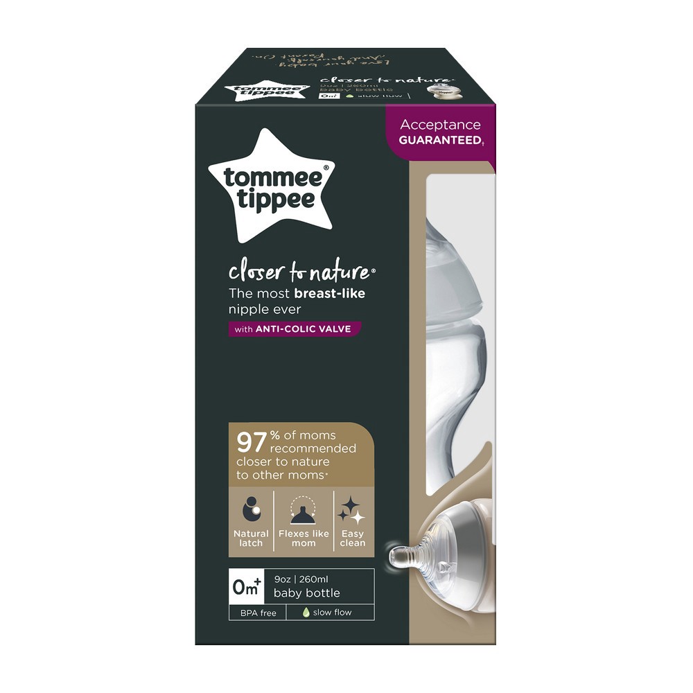 slide 7 of 7, Tommee Tippee Closer To Nature Baby Bottle - Clear, 9 oz