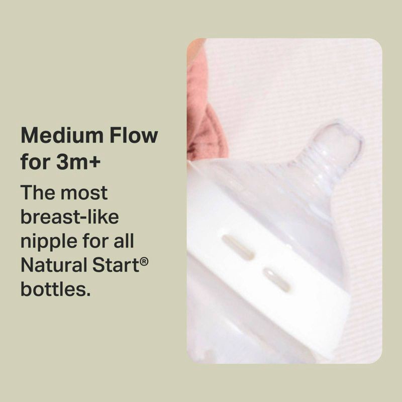 slide 4 of 7, Tommee Tippee Natural Start Baby Bottle Nipples - Med Flow - 2pk, 2 ct