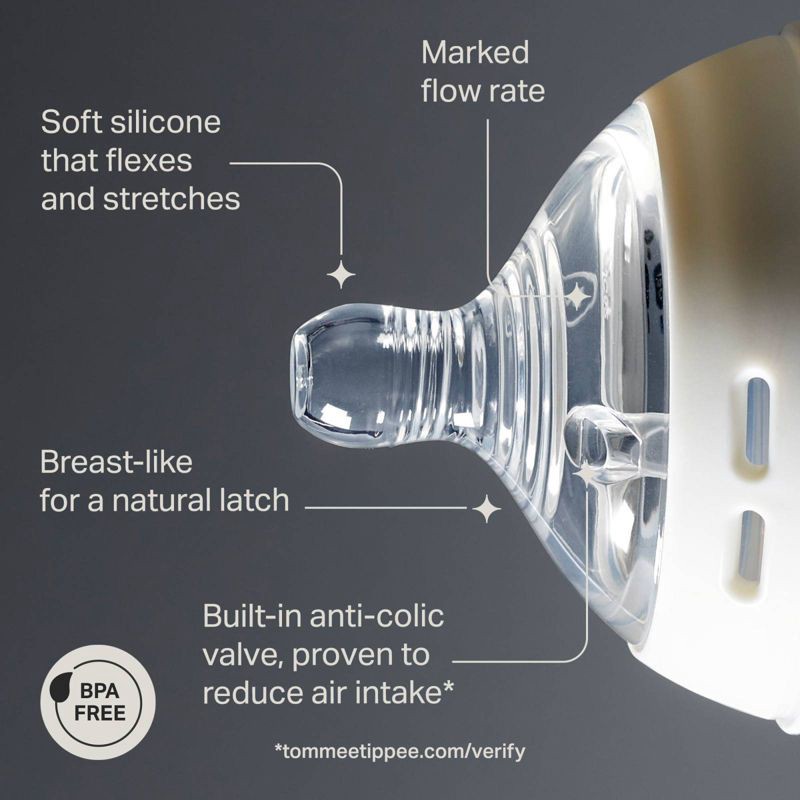 slide 4 of 7, Tommee Tippee Natural Start Baby Bottle Nipples - Fast Flow - 2pk, 2 ct