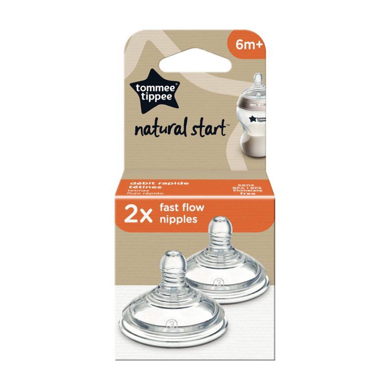 slide 6 of 7, Tommee Tippee Natural Start Baby Bottle Nipples - Fast Flow - 2pk, 2 ct