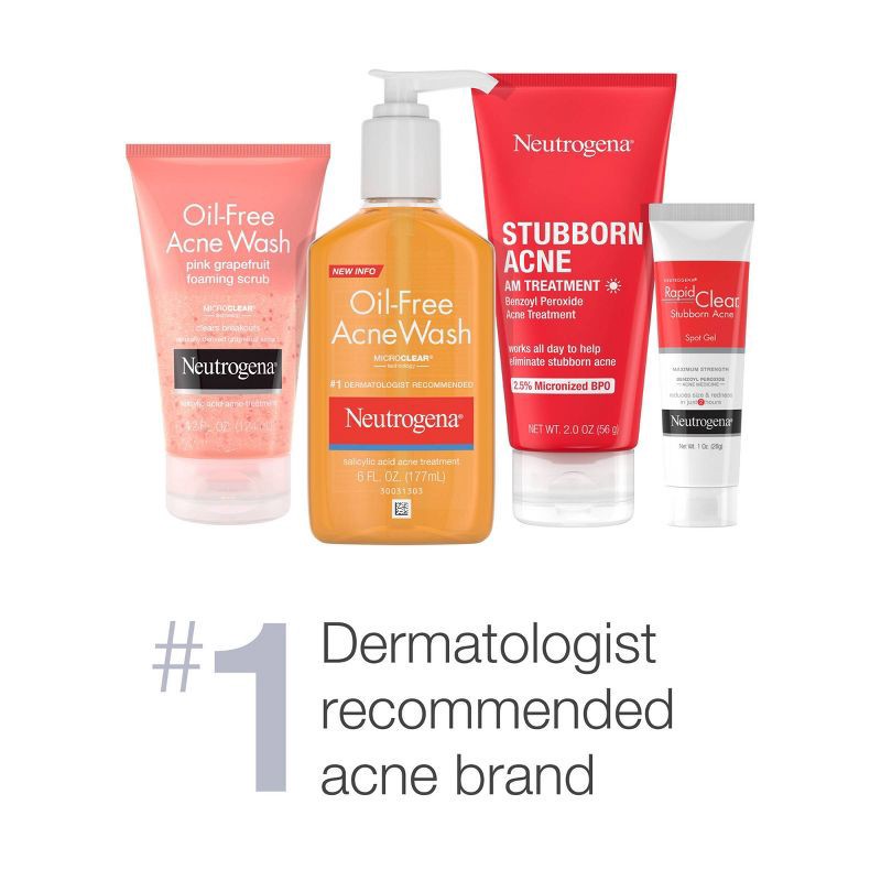 slide 4 of 7, Neutrogena All-in-1 Acne Control Daily Face Scrub with Salicylic Acid for Acne-Prone Skin - 4.2 fl oz, 4.2 fl oz