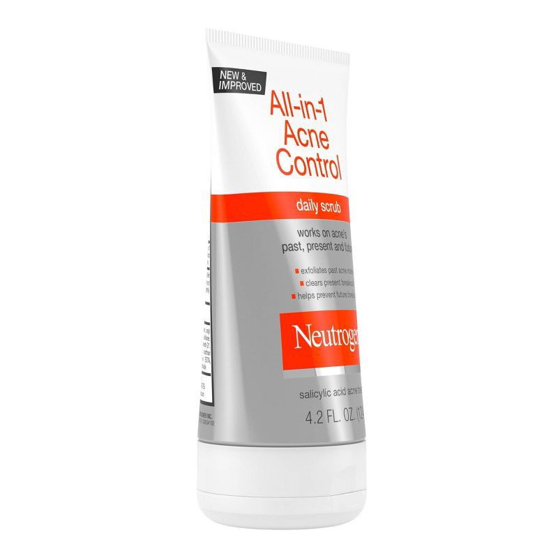 slide 7 of 7, Neutrogena All-in-1 Acne Control Daily Face Scrub with Salicylic Acid for Acne-Prone Skin - 4.2 fl oz, 4.2 fl oz