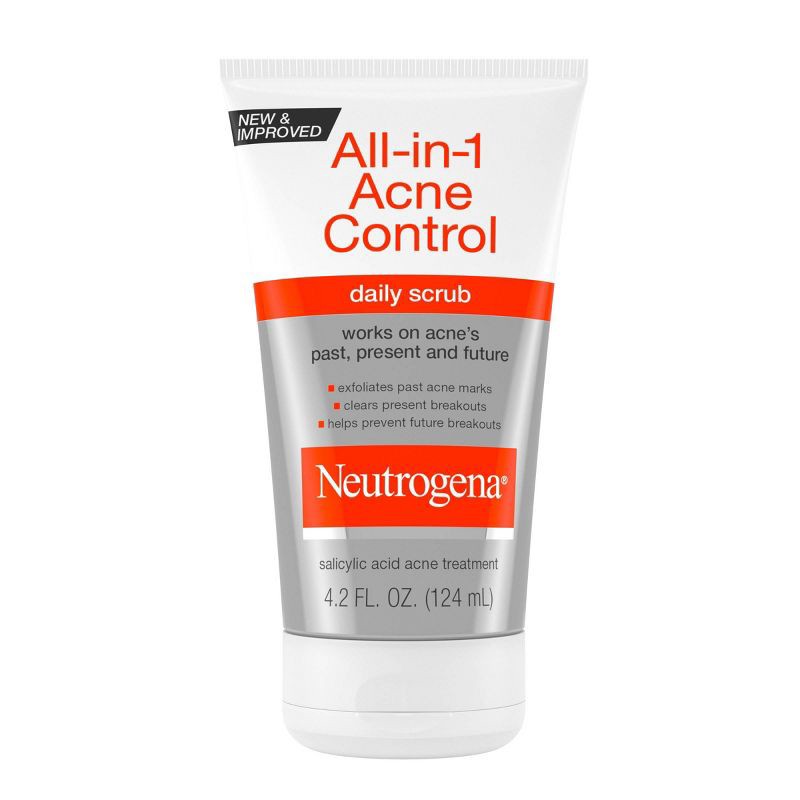 slide 1 of 7, Neutrogena All-in-1 Acne Control Daily Face Scrub with Salicylic Acid for Acne-Prone Skin - 4.2 fl oz, 4.2 fl oz