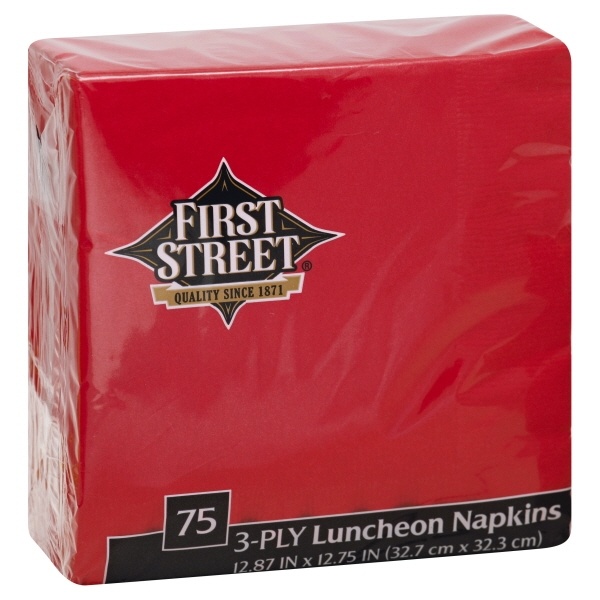 slide 1 of 1, First Street Artstyle 3 Ply Classic Red Napkin, 75 ct