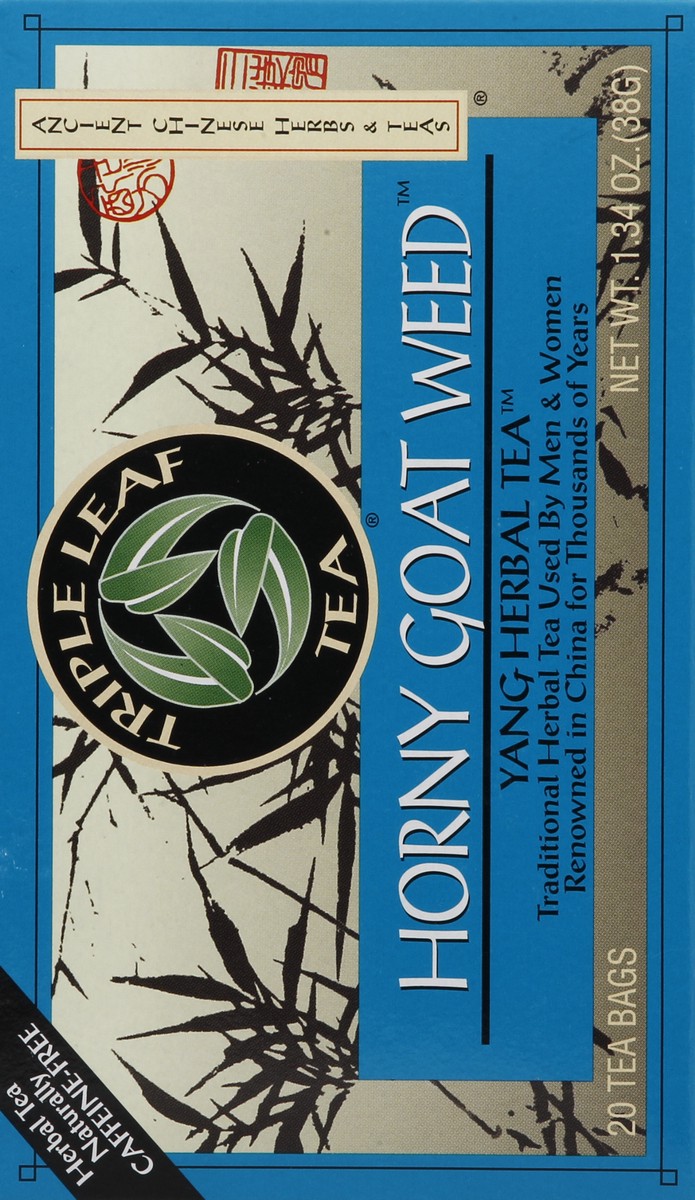 slide 5 of 5, Triple Leaf Tea Herbal Tea, Yang, Horny Goat Weed, Caffeine Free, Bags - 20 ct, 20 ct