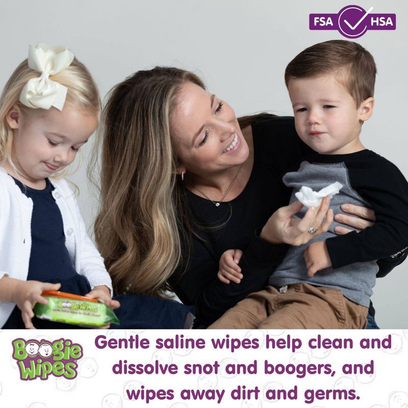 slide 3 of 9, Boogie Wipes Saline Nose Wipes Fresh Scent - 90ct, 90 ct