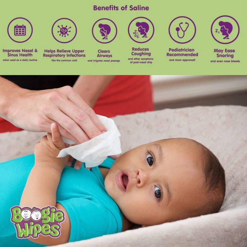 slide 6 of 9, Boogie Wipes Saline Nose Wipes Fresh Scent - 90ct, 90 ct