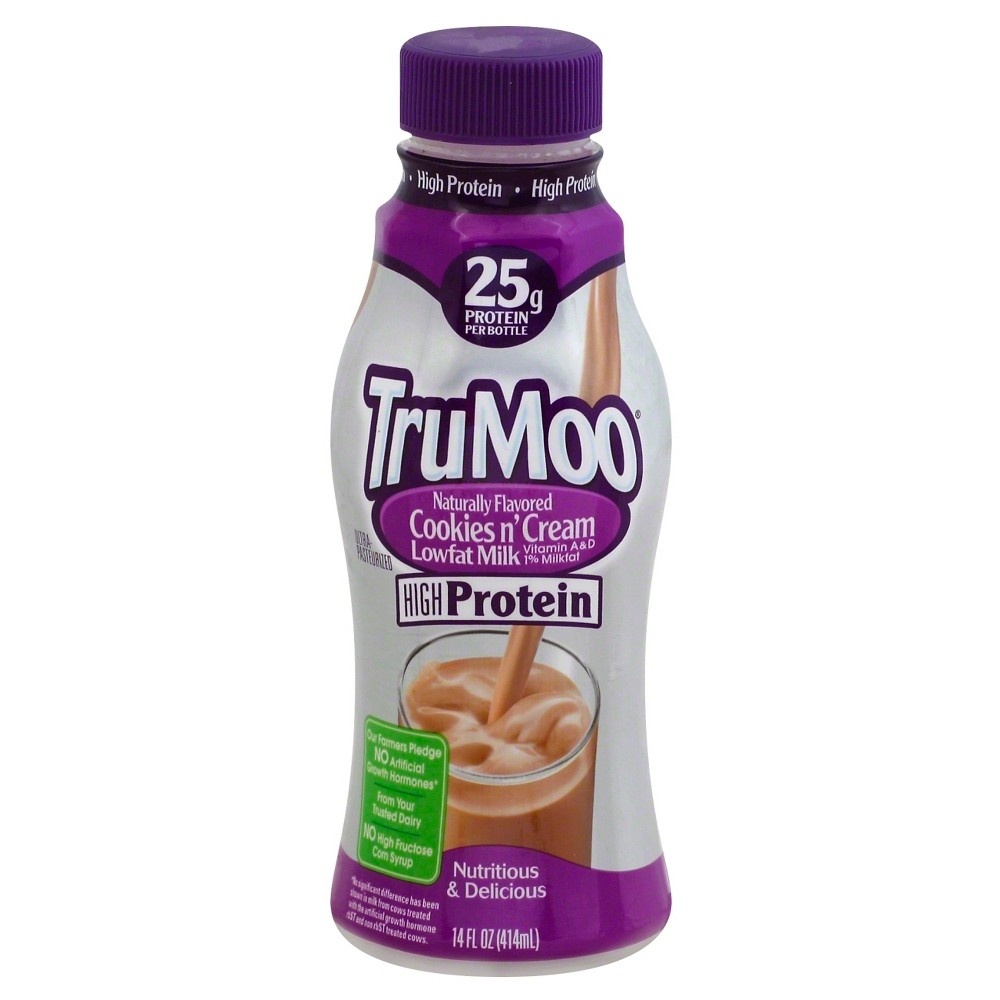 slide 2 of 2, TruMoo Lowfat Milk High Protein Cookies n' Cream, 14 fl oz