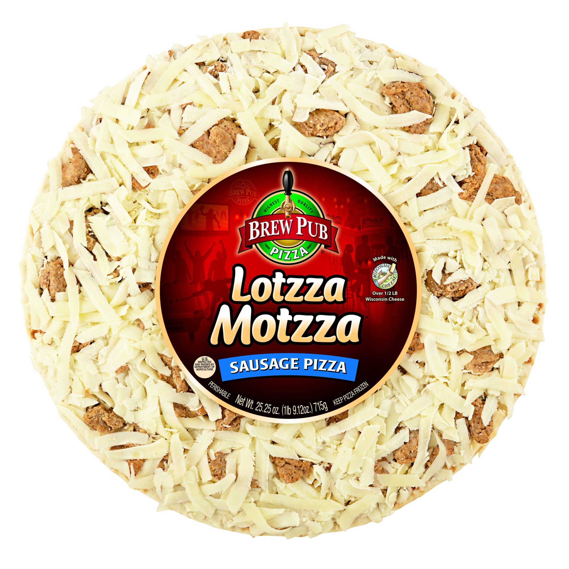 slide 1 of 4, Brew Pub Lotzza Motzza Sausage Frozen Pizza - 25.25oz, 25.25 oz
