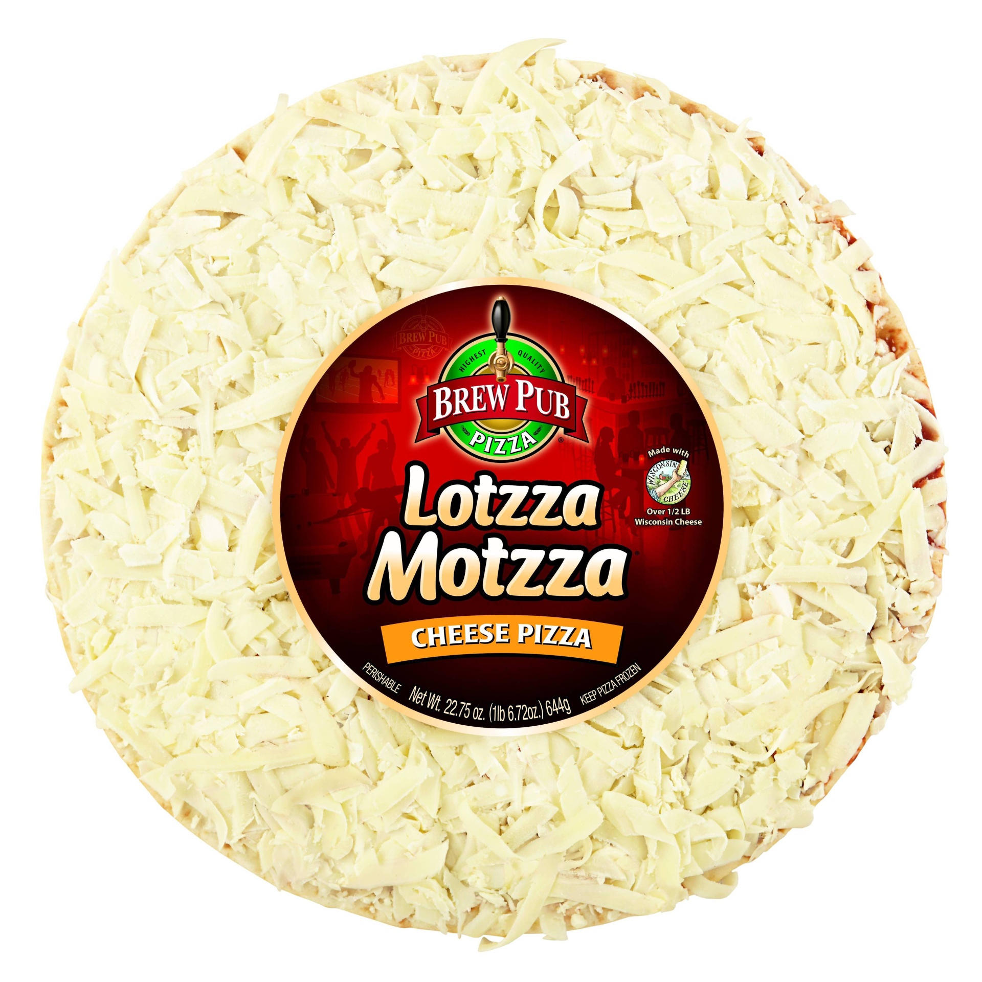 slide 1 of 3, Brew Pub Lotzza Motzza Cheese Frozen Pizza - 21.75oz, 21.75 oz