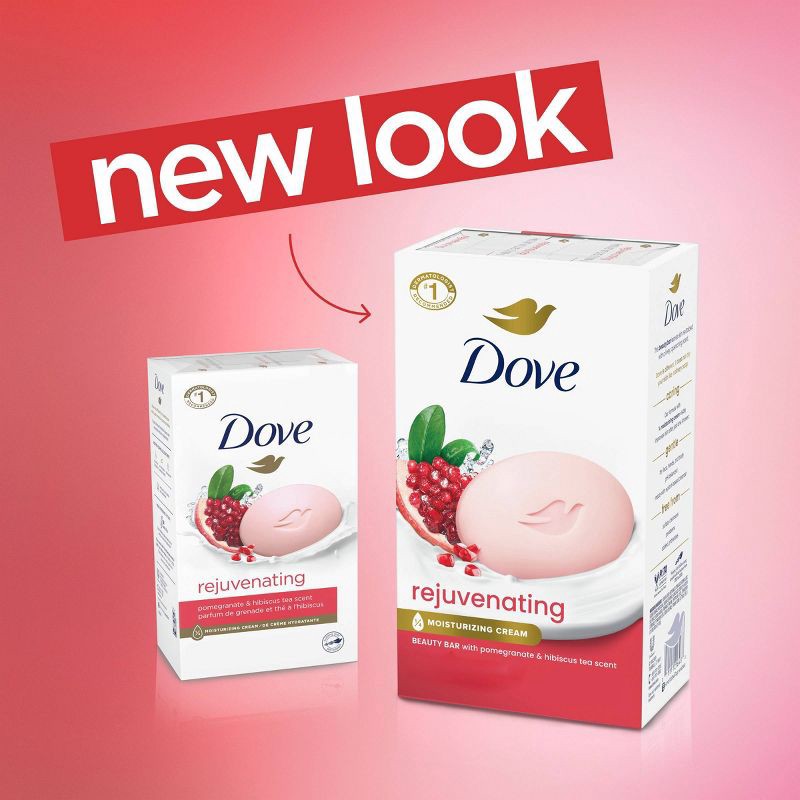 slide 4 of 12, Dove Beauty Pomegranate & Hibiscus Tea Rejuvenating Bar Soap - 8pk/3.75 oz each, 8 ct, 3.75 oz