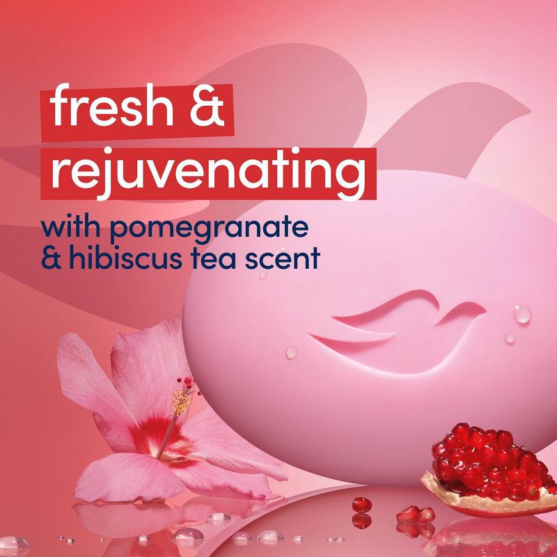 slide 5 of 12, Dove Beauty Pomegranate & Hibiscus Tea Rejuvenating Bar Soap - 8pk/3.75 oz each, 8 ct, 3.75 oz