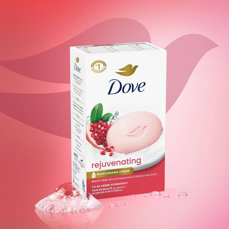 slide 9 of 12, Dove Beauty Pomegranate & Hibiscus Tea Rejuvenating Bar Soap - 8pk/3.75 oz each, 8 ct, 3.75 oz