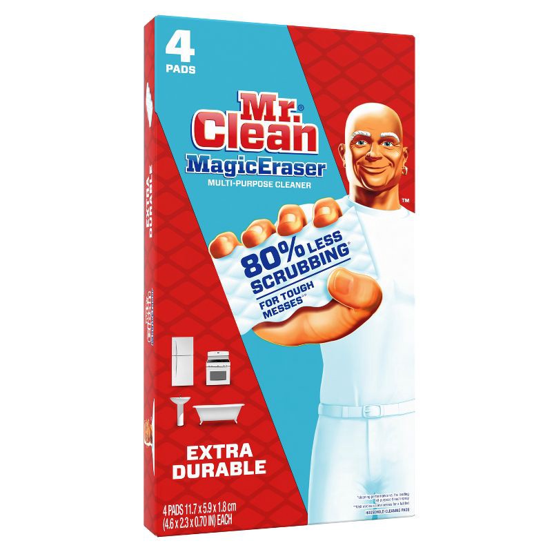 slide 12 of 13, Mr. Clean Extra Durable Scrub Magic Eraser Sponges - 4ct, 4 ct