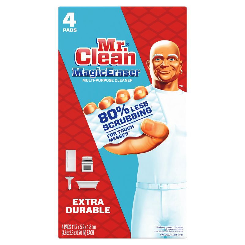 slide 1 of 13, Mr. Clean Extra Durable Scrub Magic Eraser Sponges - 4ct, 4 ct