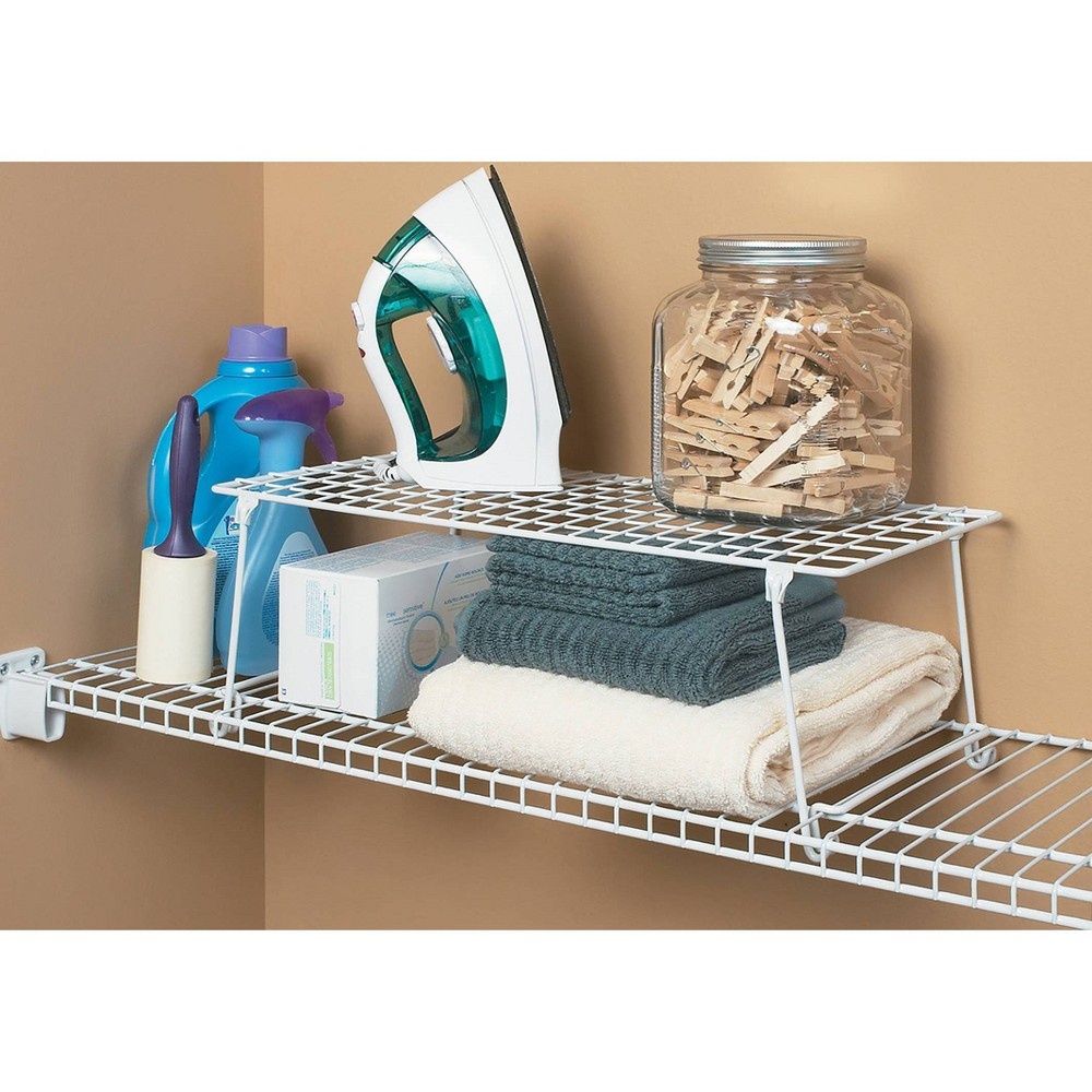 slide 3 of 5, ClosetMaid 21" Stack or Hang Wire Shelf White, 1 ct