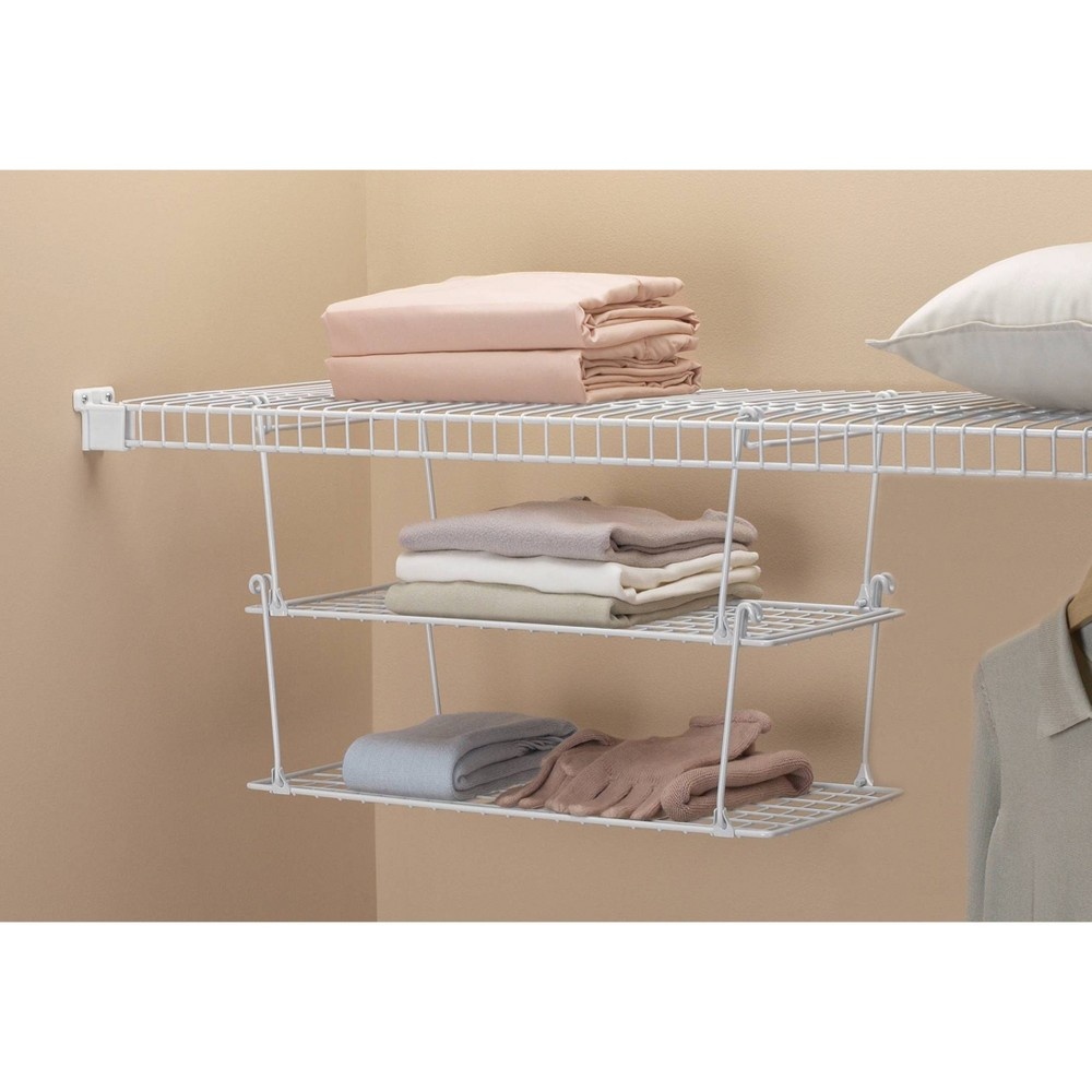 slide 4 of 5, ClosetMaid 21" Stack or Hang Wire Shelf White, 1 ct
