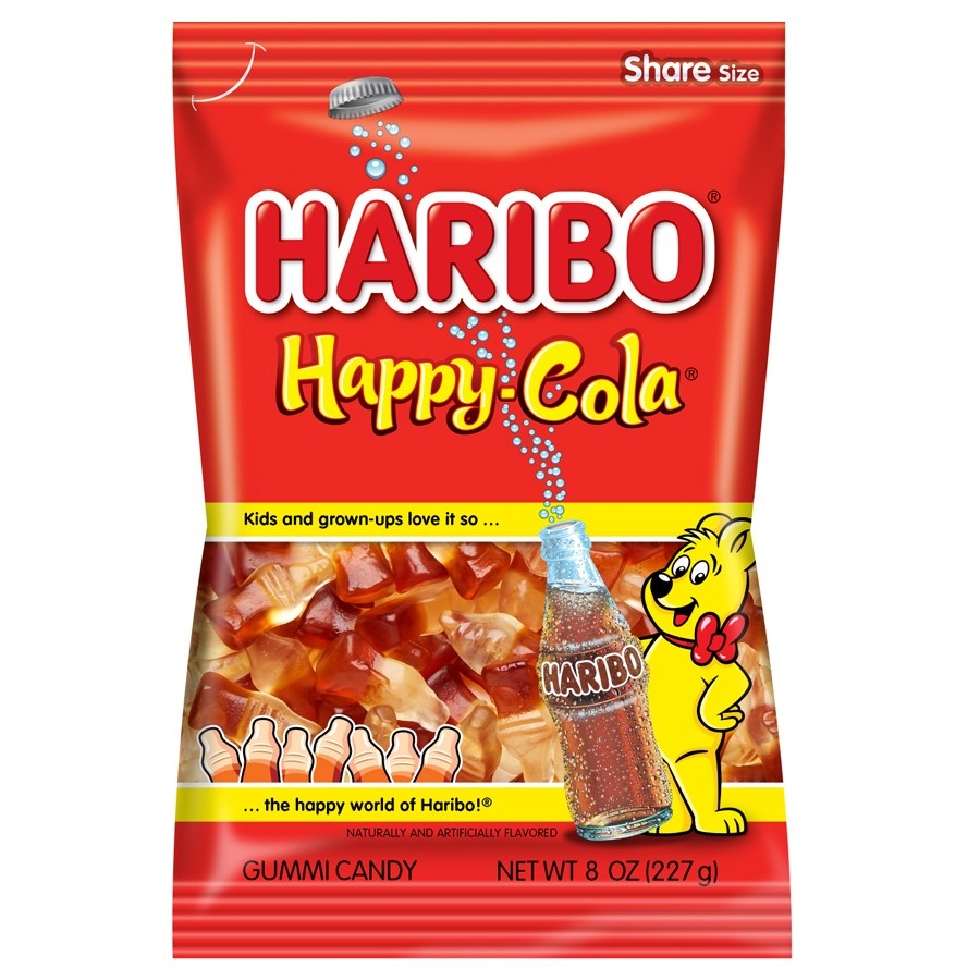 slide 1 of 3, HARIBO Happy Cola Gummi Candy, 8 oz