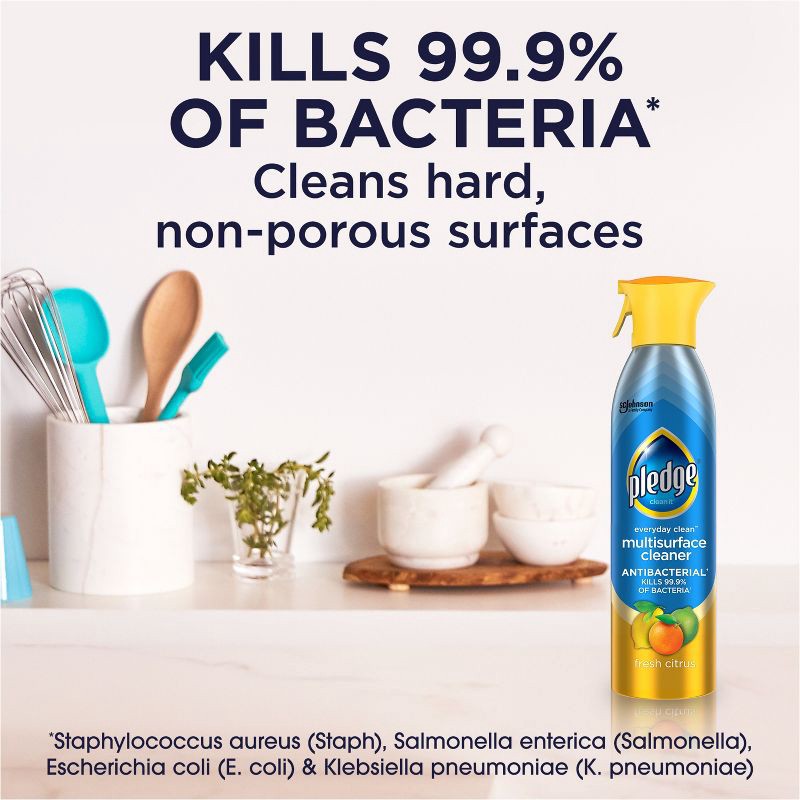 slide 2 of 13, Pledge Multi-Surface Cleaner Antibacterial Spray - Fresh Citrus - 9.7oz, 9.7 oz