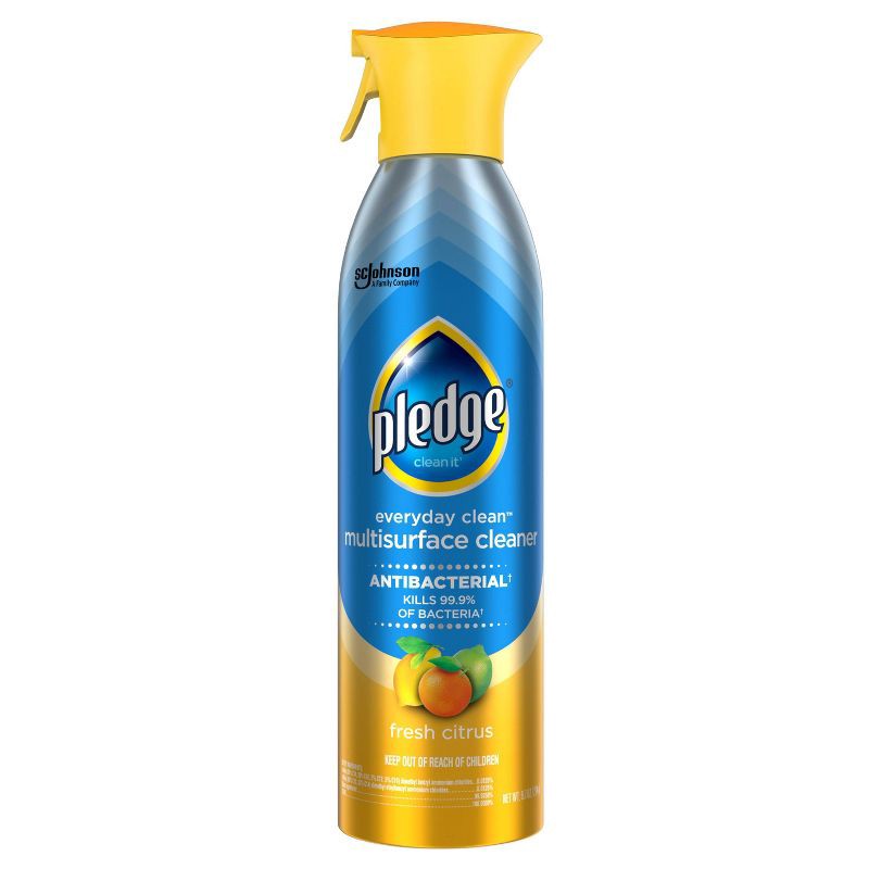 slide 4 of 9, Pledge Fresh Citrus Multisurface Cleaner Anti-Bacterial Aerosol - 9.7oz, 9.7 oz