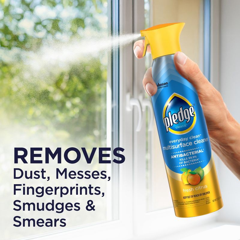 slide 5 of 13, Pledge Multi-Surface Cleaner Antibacterial Spray - Fresh Citrus - 9.7oz, 9.7 oz