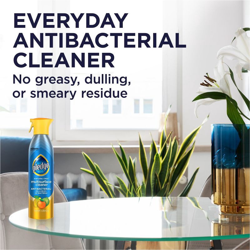 slide 6 of 13, Pledge Multi-Surface Cleaner Antibacterial Spray - Fresh Citrus - 9.7oz, 9.7 oz