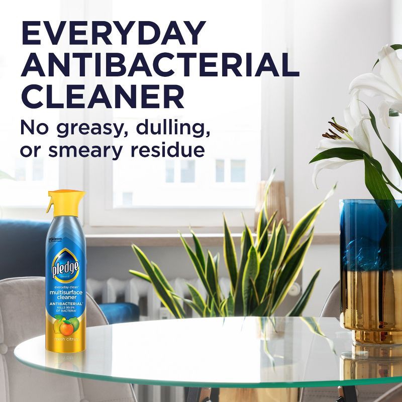 slide 6 of 13, Pledge Multi-Surface Cleaner Antibacterial Spray - Fresh Citrus - 9.7oz, 9.7 oz