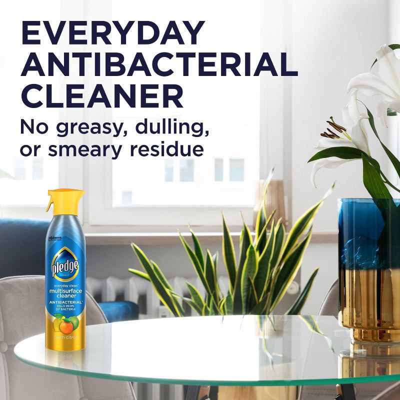 slide 6 of 13, Pledge Multi-Surface Cleaner Antibacterial Spray - Fresh Citrus - 9.7oz, 9.7 oz