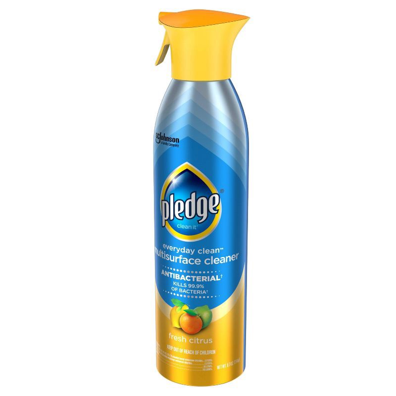 slide 8 of 9, Pledge Fresh Citrus Multisurface Cleaner Anti-Bacterial Aerosol - 9.7oz, 9.7 oz