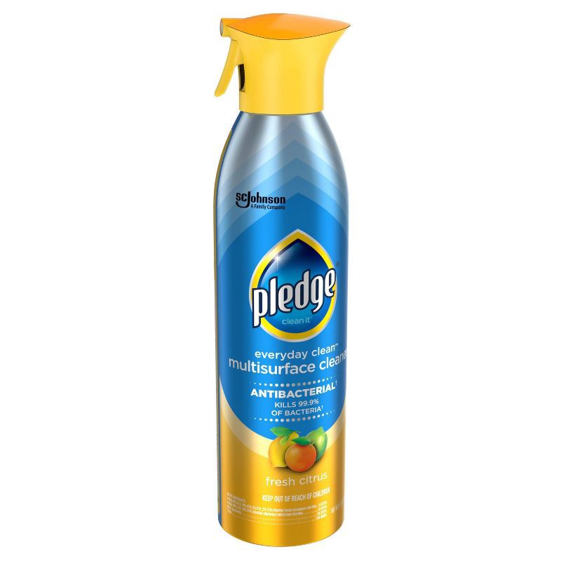 slide 9 of 9, Pledge Fresh Citrus Multisurface Cleaner Anti-Bacterial Aerosol - 9.7oz, 9.7 oz