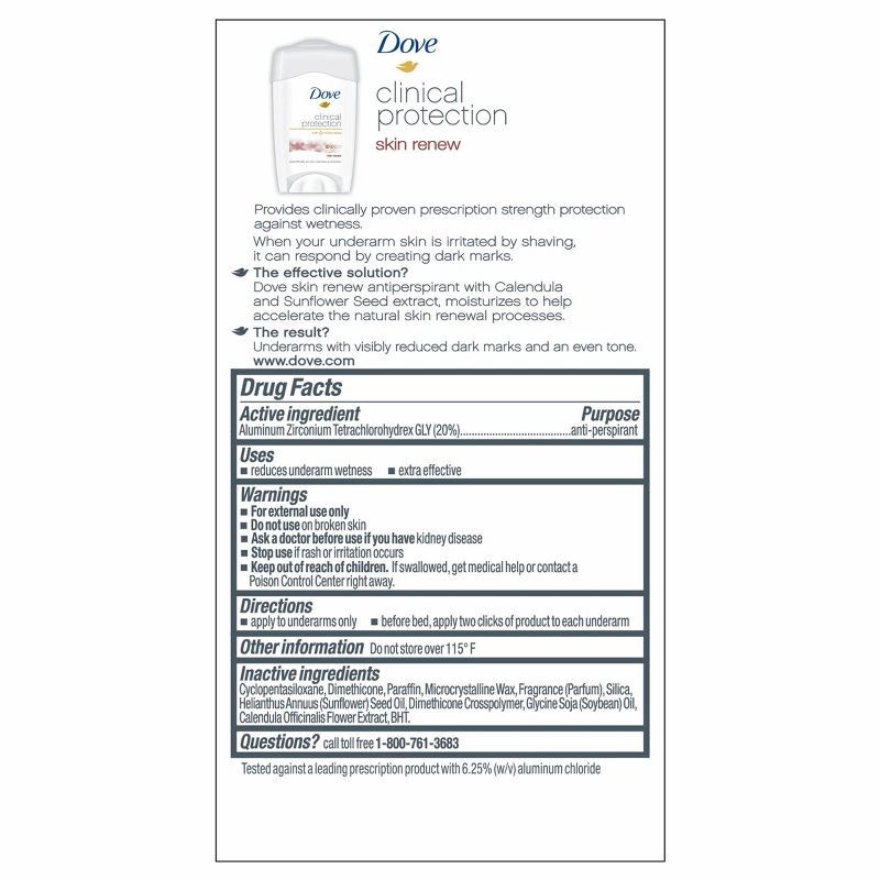 slide 2 of 6, Dove Beauty Clinical Protection Skin Renew Women's Antiperspirant & Deodorant Stick - 1.7oz, 1.7 oz