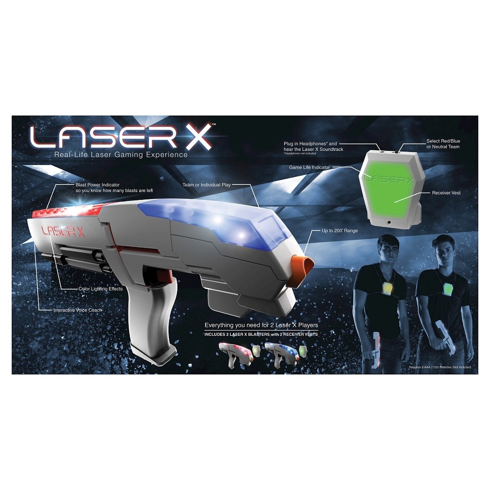 slide 2 of 2, LASER X Two Player Laser Tag Gaming Set, 1 ct