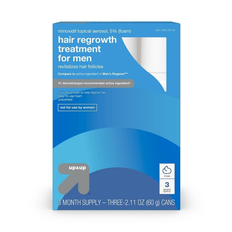 slide 1 of 2, Foam Hair Regrowth Treatment For Men - 2.11oz/3ct - up&up™, 2.11 oz, 3 ct