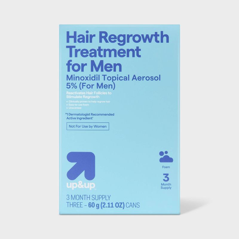 slide 1 of 5, Foam Hair Regrowth Treatment For Men - 2.11oz/3ct - up&up™, 2.11 oz, 3 ct