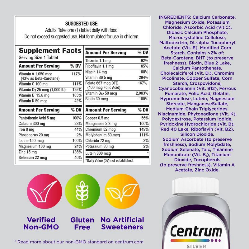slide 8 of 14, Centrum Silver Women 50+ Multivitamin/Multimineral Supplement Gummies - 100ct, 100 ct