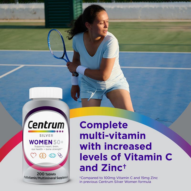 slide 4 of 14, Centrum Silver Women 50+ Multivitamin / Multimineral Dietary Supplement Tablets - 200ct, 200 ct