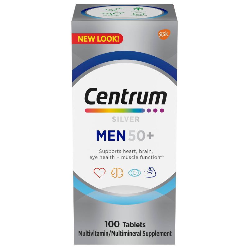 slide 1 of 5, Centrum Silver Men 50+ Multivitamin/Multimineral Supplement Tablets - 100ct, 100 ct