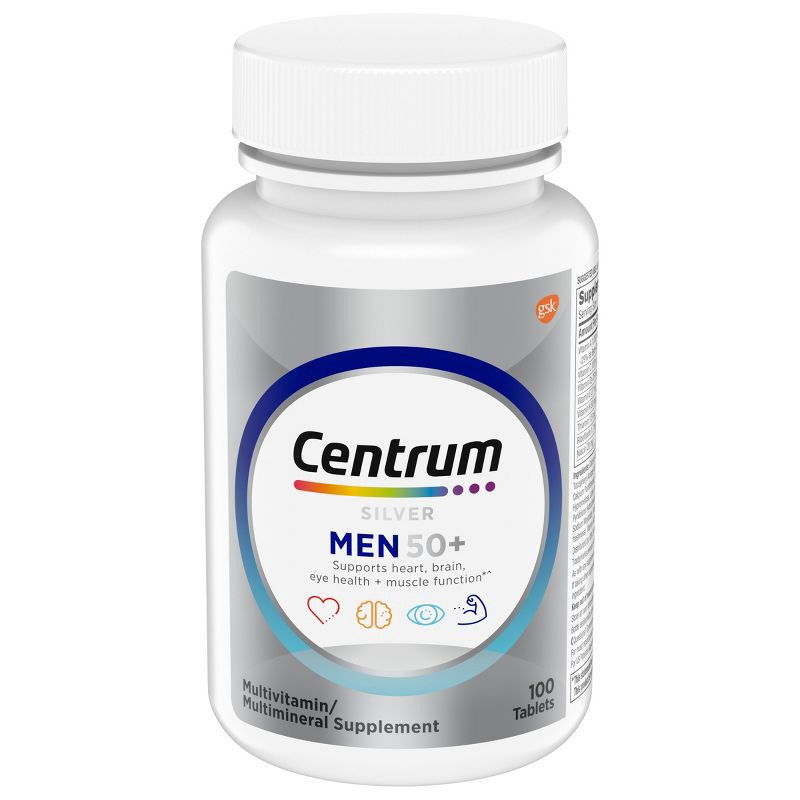 slide 1 of 5, Centrum Silver Men 50+ Multivitamin/Multimineral Supplement Tablets - 100ct, 100 ct