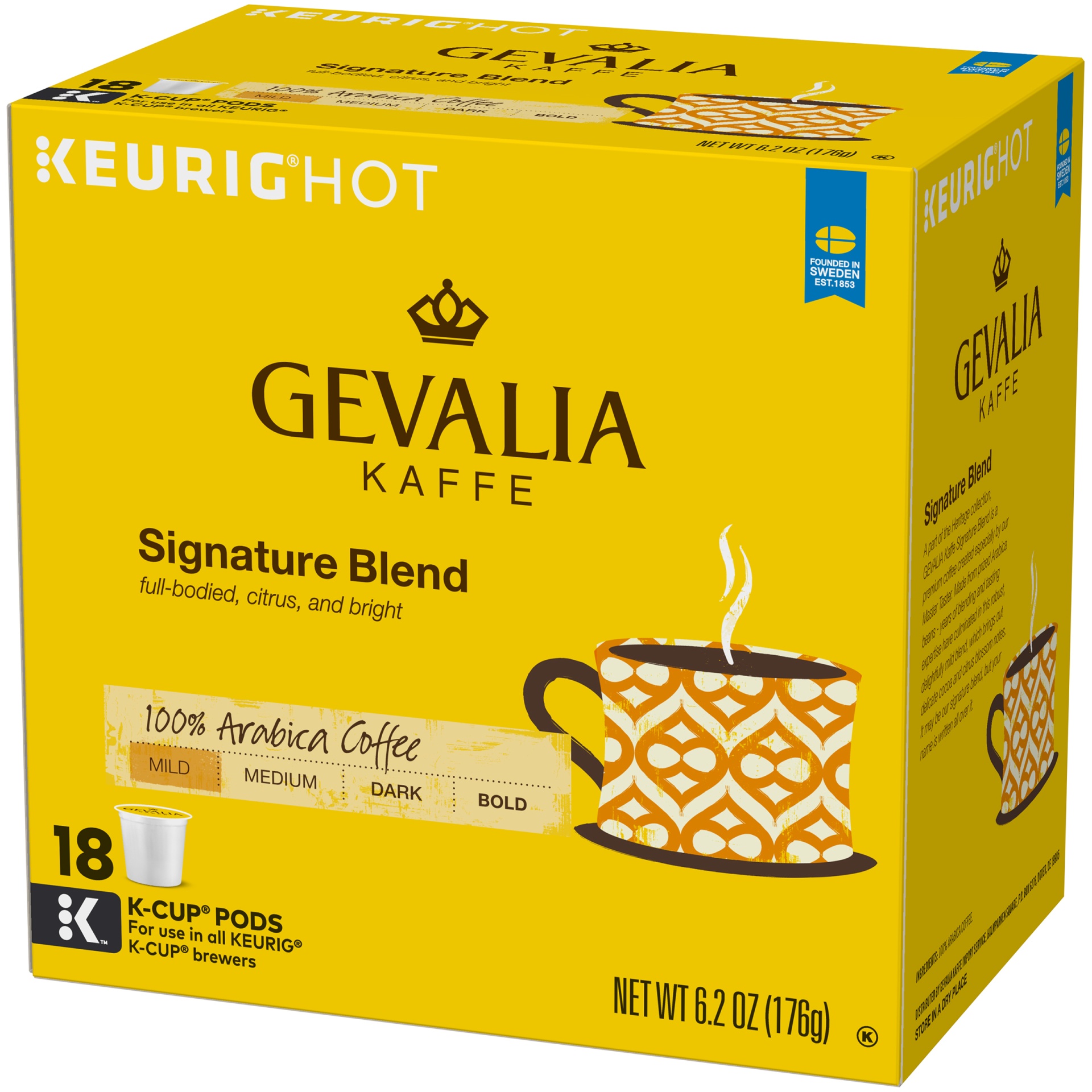 slide 5 of 7, Gevalia Kaffe Signature Blend Mild-Medium Roast Coffee Cup Pods, 18 ct