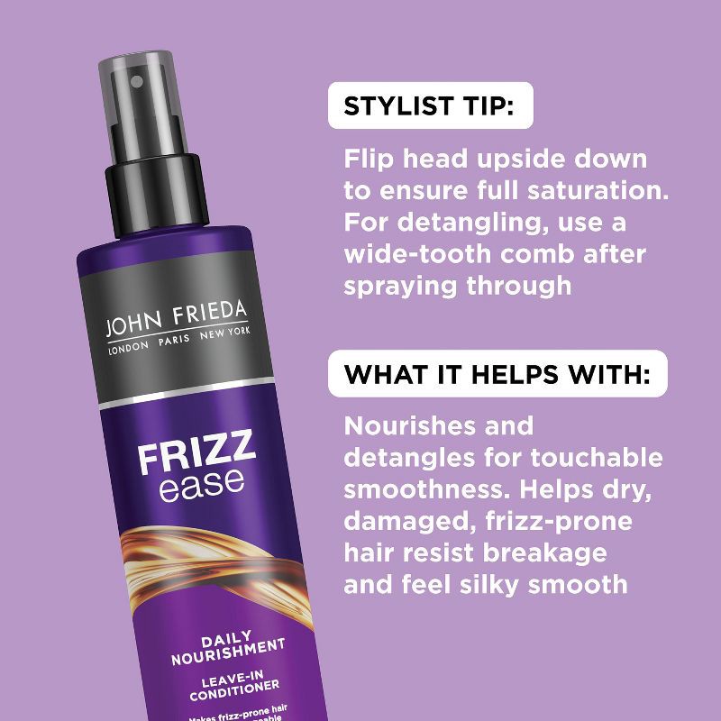 slide 4 of 9, John Frieda Frizz Ease Daily Nourishment Leave-In Conditioner Spray for Frizz-Prone Hair - 8 fl oz, 8 fl oz