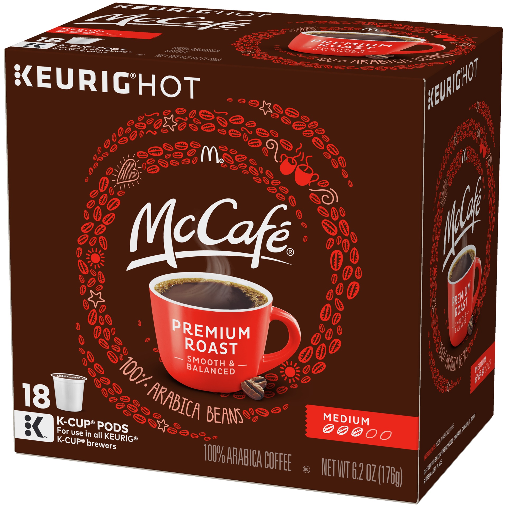 slide 6 of 8, McCafé Premium Roast Coffee K-Cup Pods, 18 ct