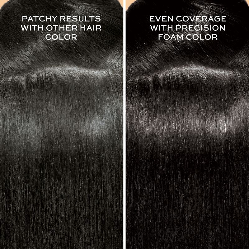 slide 3 of 9, John Frieda Luminous Black Precision Foam Color, Hair Color Foam - 2N Natural Black, 1 ct