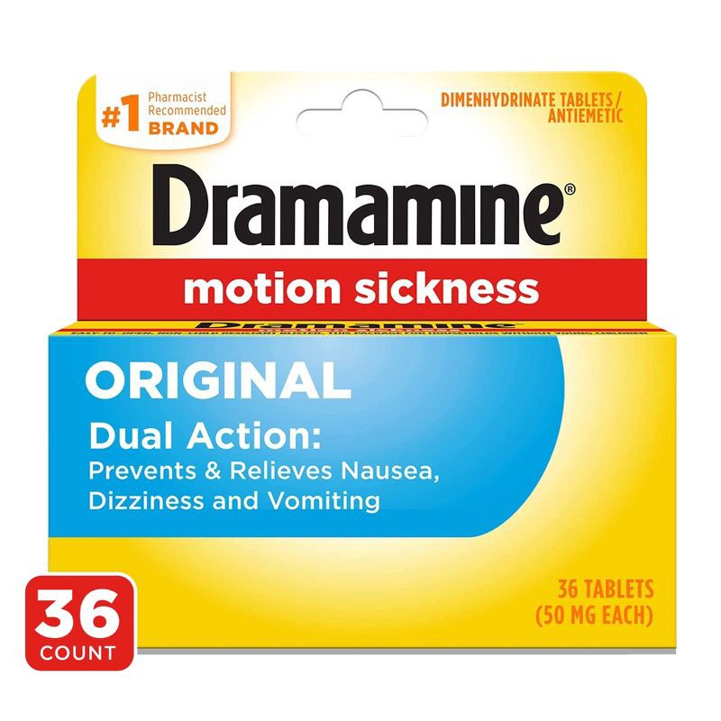 slide 1 of 6, Dramamine Original Formula Motion Sickness Relief Tablets for Nausea, Dizziness & Vomiting - 36ct, 36 ct