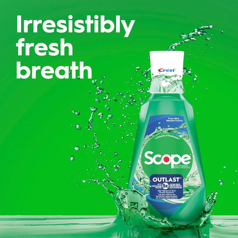 slide 6 of 9, Crest Scope Outlast Mouthwash - 1L, 1 liter