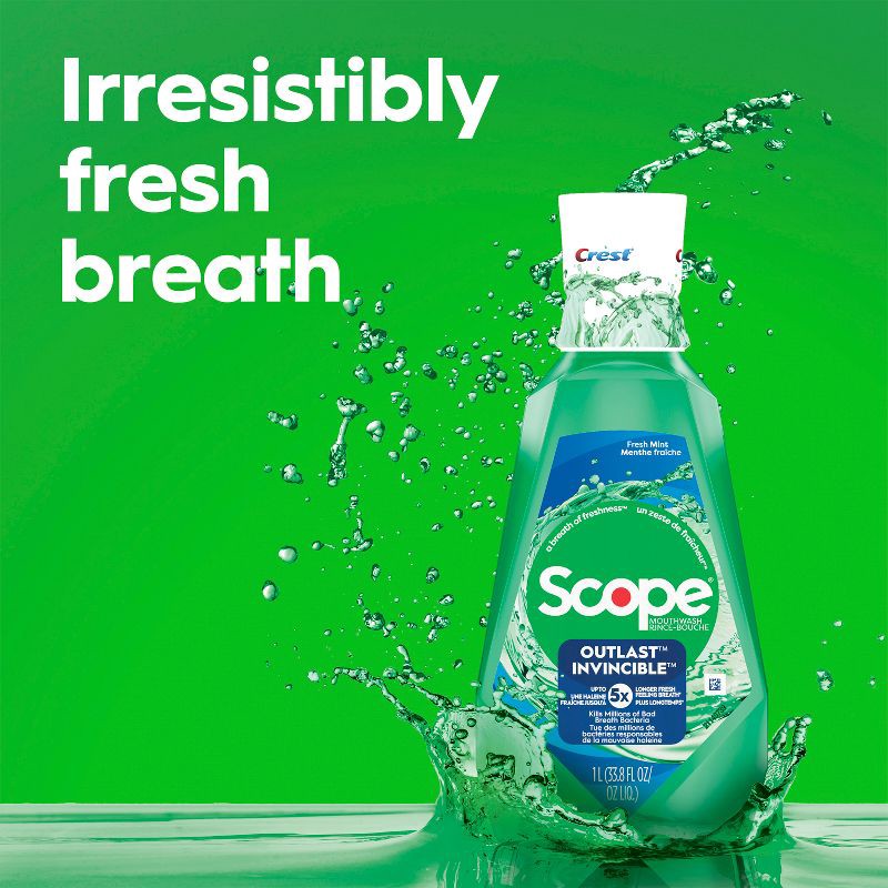 slide 7 of 9, Crest Scope Outlast Mouthwash - 1L, 1 liter